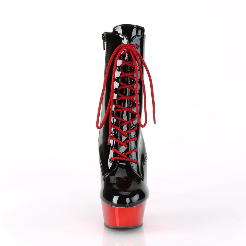 DELIGHT-1020 Black Patent/Red Chrome Ankle Boot Pleaser US Size (Women's): 5