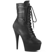 DELIGHT-1020PK Black Faux Leather/Black Matte Ankle Boot Pleaser US Size (Women's): 5