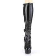 DELIGHT-2000 Black Stretch Faux Leather/Black Matte Knee Boot Pleaser US Size (Women's): 5
