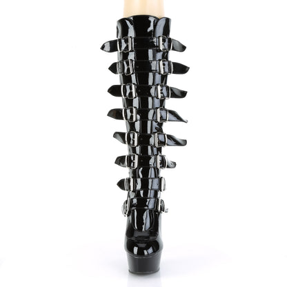 DELIGHT-2049 Black Patent Knee Boot Pleaser