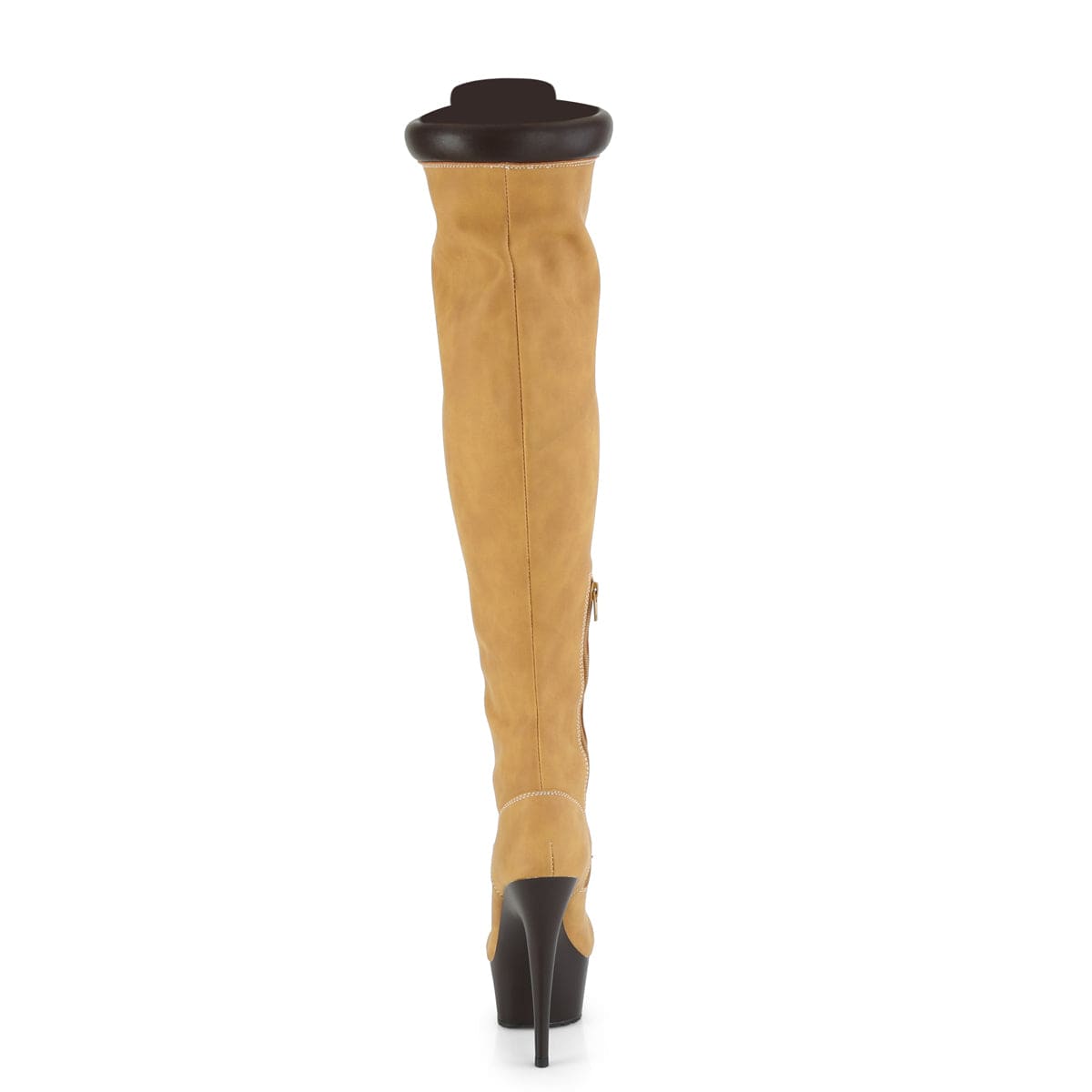 DELIGHT-3000TL Tan Nubuck Faux Leather/Dark Brown Matte Boot Pleaser US Size (Women's): 5