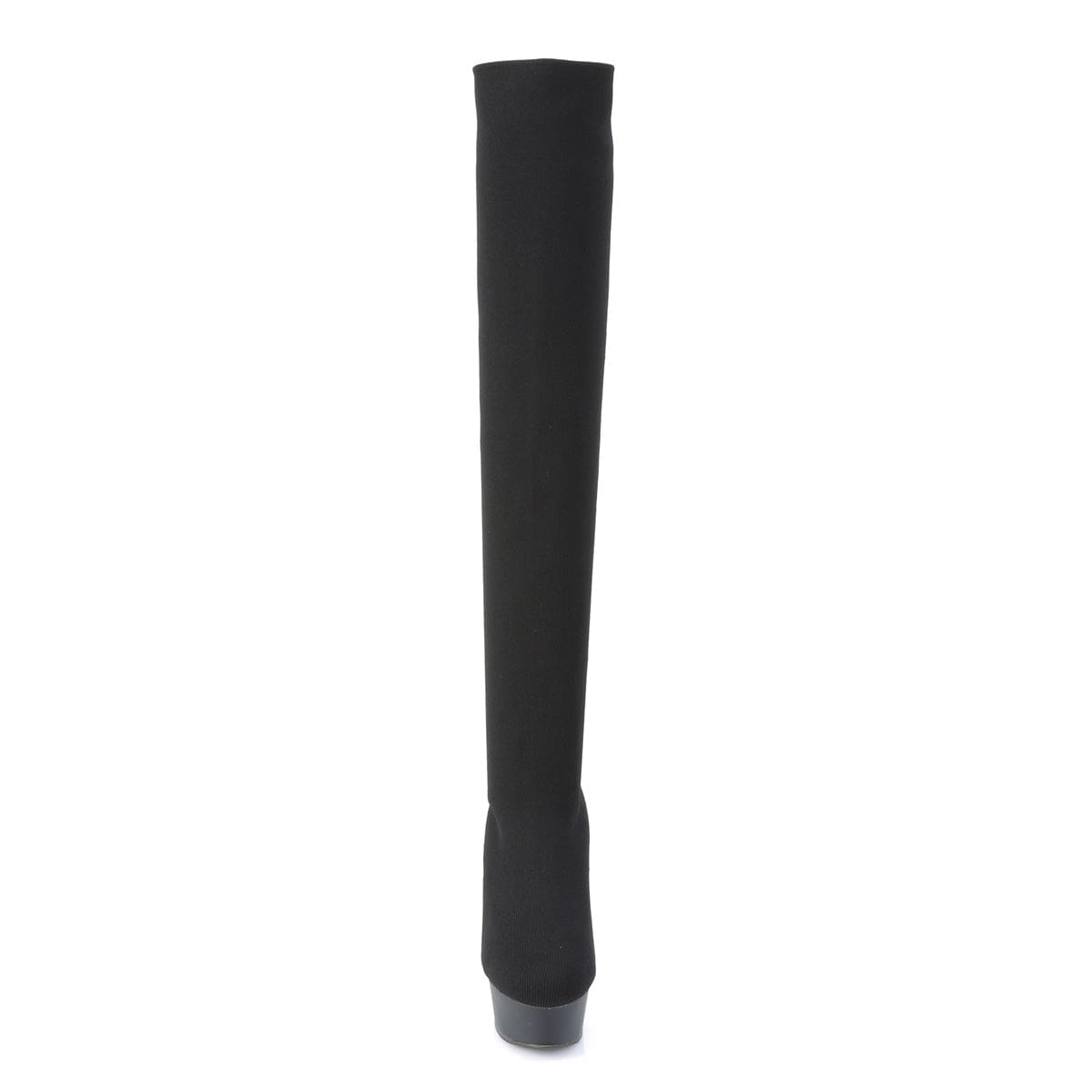 DELIGHT-3002-1 Black Stretch Knit Fabric/Black Matte Thigh Boot Pleaser US Size (Women's): 5
