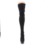 DELIGHT-3003 Black Lycra/Black Matte Thigh Boot Pleaser US Size (Women's): 6