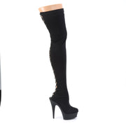 DELIGHT-3003 Black Lycra/Black Matte Thigh Boot Pleaser US Size (Women's): 6