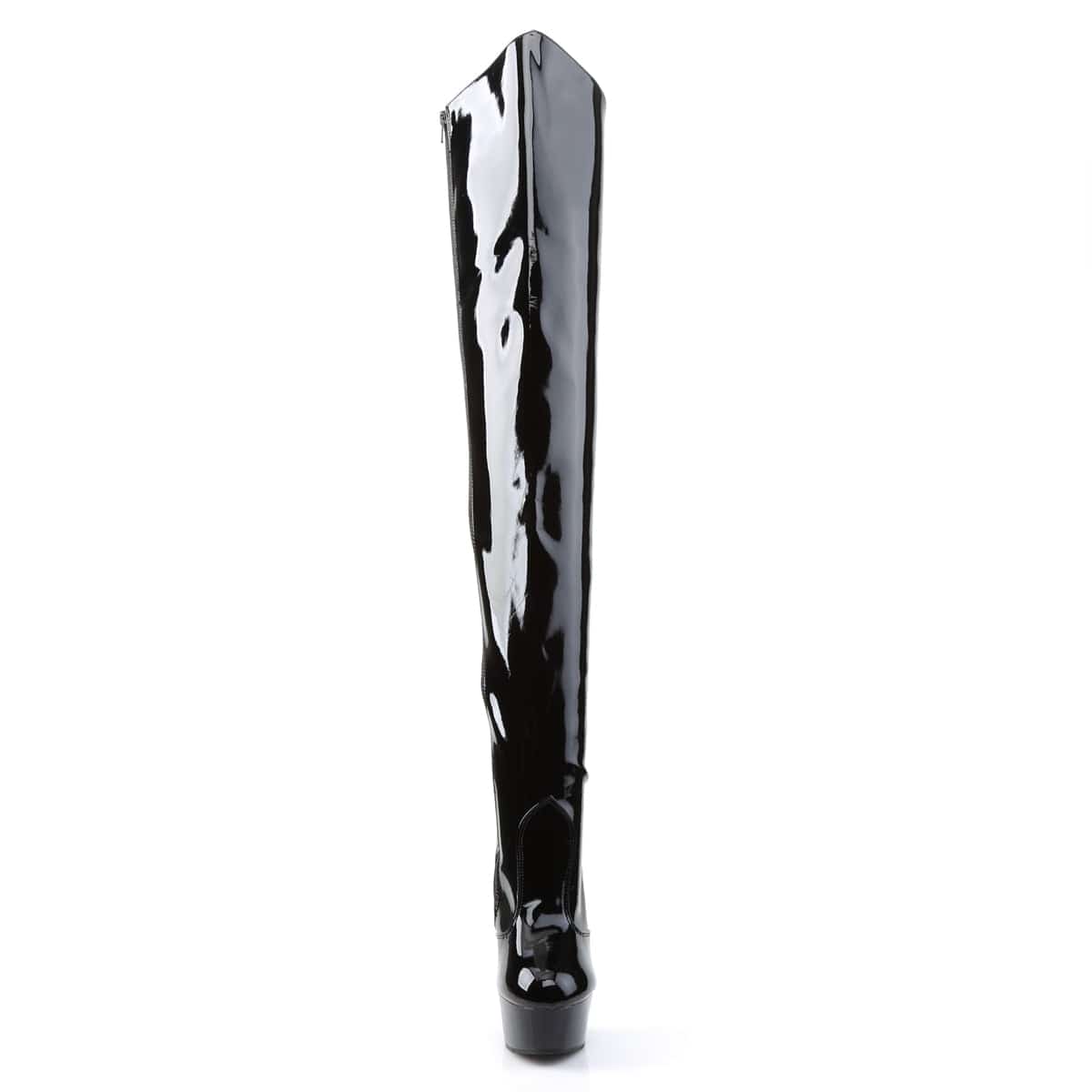 DELIGHT-3010 Black Patent/Black Thigh Boot Pleaser US Size (Women's): 6