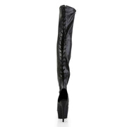 DELIGHT-3017 Black Stretch Faux Leather/Black Boot Pleaser US Size (Women's): 6