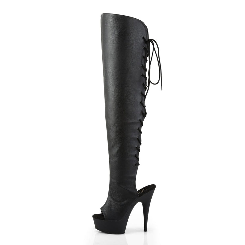 DELIGHT-3019 Black Faux Leather/Black Matte Boot Pleaser US Size (Women's): 5
