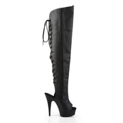 DELIGHT-3019 Black Faux Leather/Black Matte Boot Pleaser US Size (Women's): 5