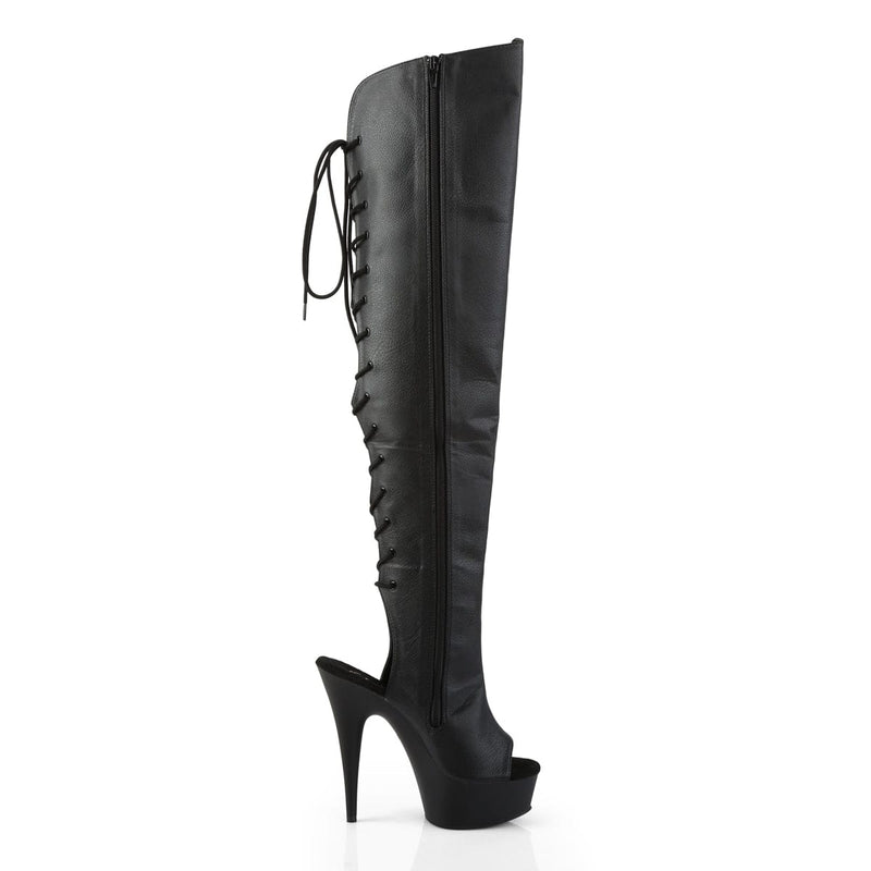 DELIGHT-3019 Black Faux Leather/Black Matte Boot Pleaser US Size (Women's): 5