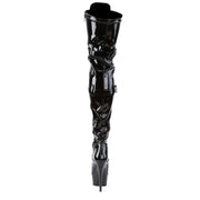 DELIGHT-3028 Black Stretch Patent/Black Boot Pleaser US Size (Women's): 5