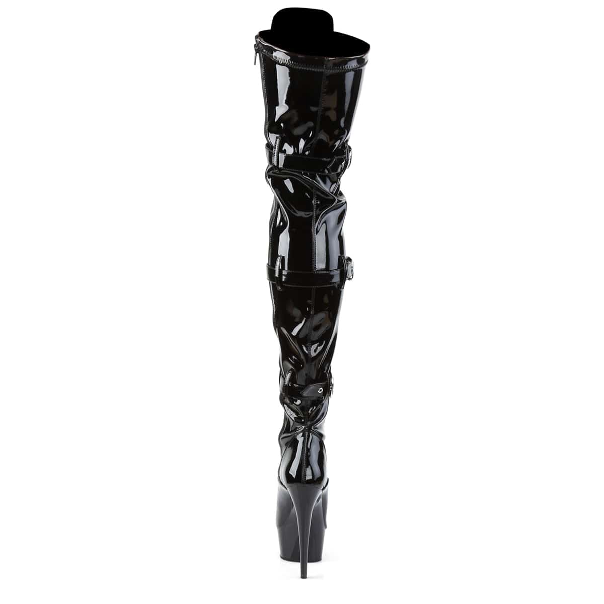 DELIGHT-3028 Black Stretch Patent/Black Boot Pleaser US Size (Women's): 5