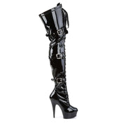 DELIGHT-3028 Black Stretch Patent/Black Boot Pleaser US Size (Women's): 5