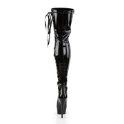 DELIGHT-3050 Black Stretch Patent/Black Thigh Boot Pleaser US Size (Women's): 5