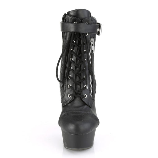DELIGHT-600-05 Black Faux Leather/Black Matte Ankle Boot Pleaser US Size (Women's): 5