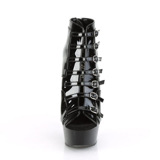DELIGHT-600-11 Black Patent/Black Ankle Boot Pleaser US Size (Women's): 5