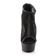 DELIGHT-600-12 Black Faux Leather-Fishnet/Black Matte Boot Pleaser US Size (Women's): 5