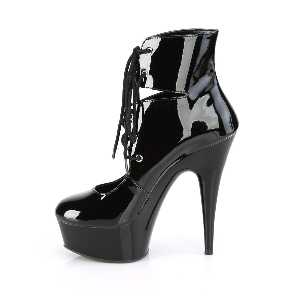 DELIGHT-600-22 Black Patent/Black Ankle Boot Pleaser US Size (Women's): 5