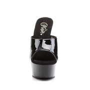 DELIGHT-601 Black Patent/Black Slide Pleaser US Size (Women's): 5