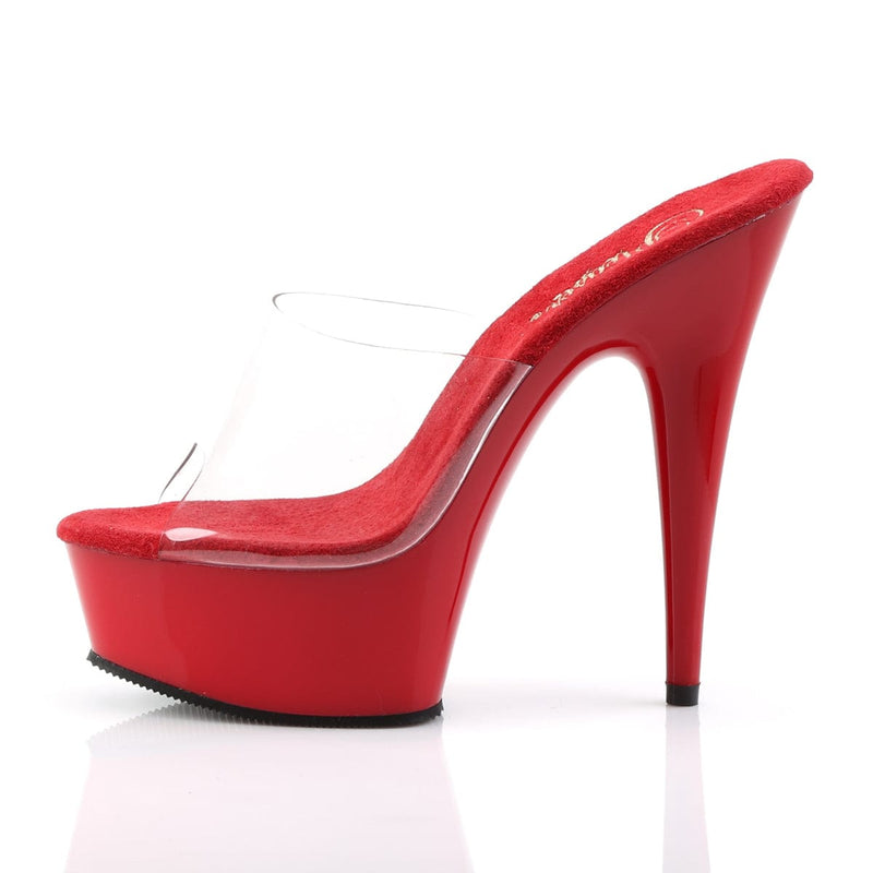 DELIGHT-601 Clear/Red Slide Pleaser US Size (Women's): 5