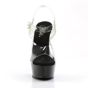DELIGHT-608 Clear/Black Platform Sandal Pleaser US Size (Women's): 5