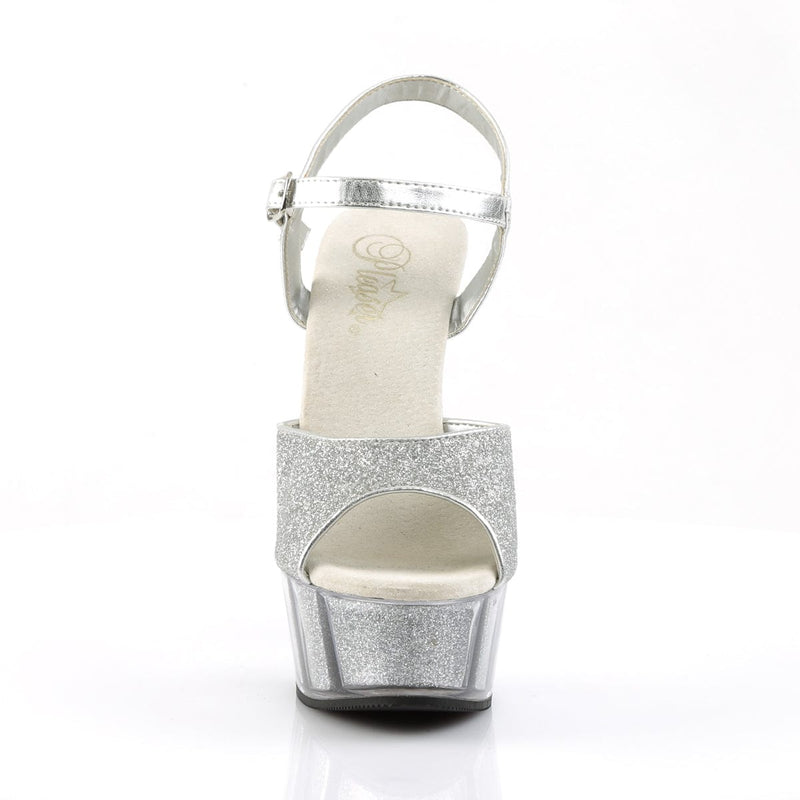 DELIGHT-609-5G Silver Glitter/Silver Glitter Platform Sandal Pleaser US Size (Women's): 5