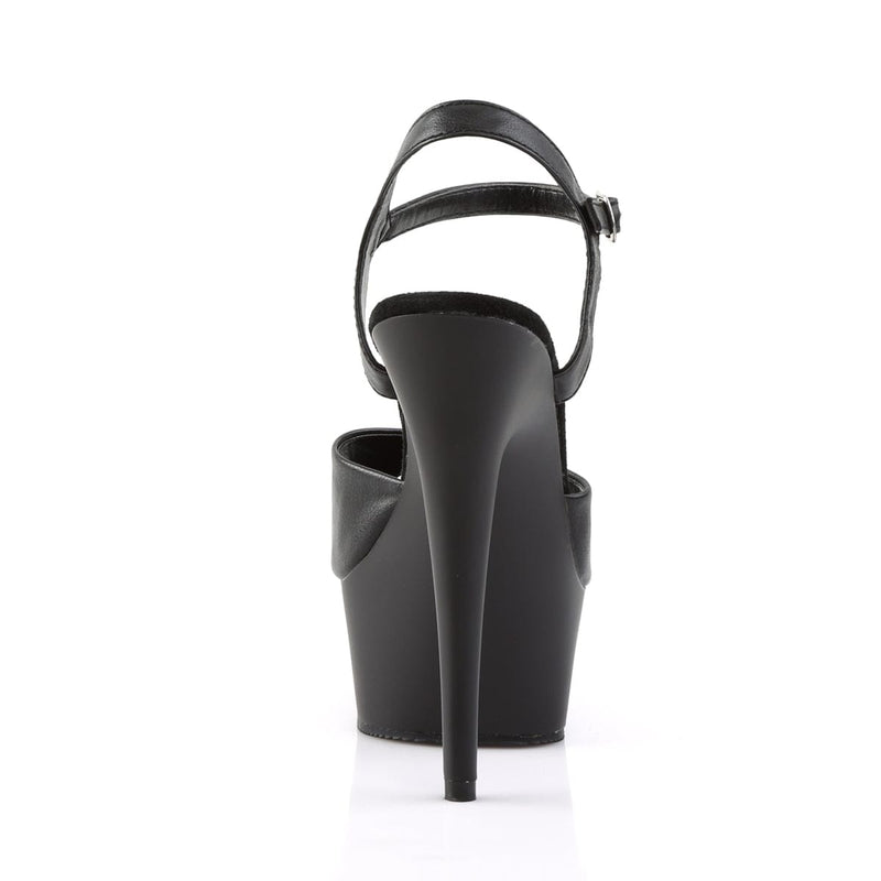 DELIGHT-609 Black Faux Leather/Black Matte Platform Sandal Pleaser US Size (Women's): 5