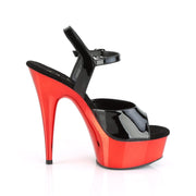 DELIGHT-609 Black Patent/Red Chrome Platform Sandal Pleaser US Size (Women's): 5