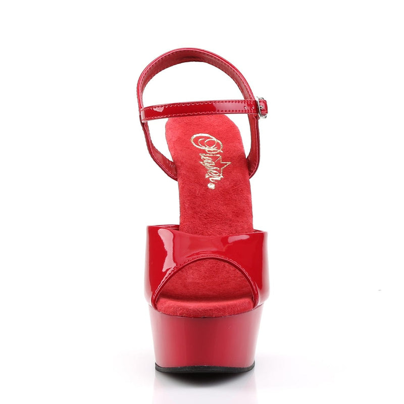 DELIGHT-609 Red Patent/Red Platform Sandal Pleaser US Size (Women's): 5