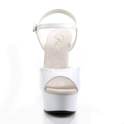 DELIGHT-609 White Patent/White Platform Sandal Pleaser US Size (Women's): 5