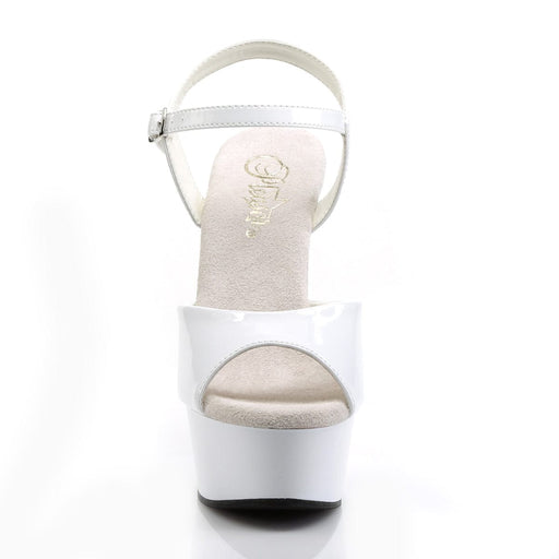 DELIGHT-609 White Patent/White Platform Sandal Pleaser US Size (Women's): 5