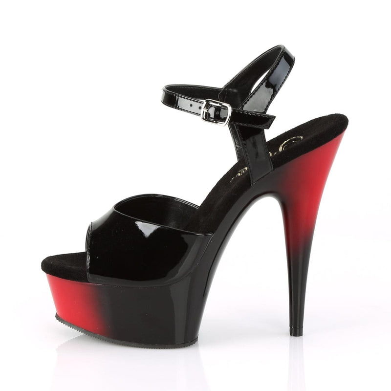 DELIGHT-609BR Black Patent/Red-Black Platform Sandal Pleaser US Size (Women's): 5
