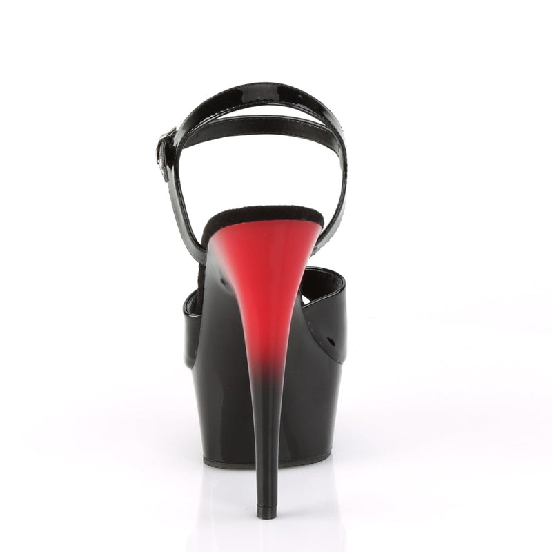 DELIGHT-609BR Black Patent/Red-Black Platform Sandal Pleaser US Size (Women's): 5