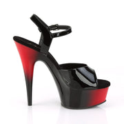 DELIGHT-609BR Black Patent/Red-Black Platform Sandal Pleaser US Size (Women's): 5