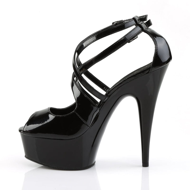 DELIGHT-612 Black/Black Platform Sandal Pleaser US Size (Women's): 5