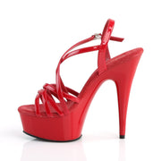 DELIGHT-613 Red Patent/Red Platform Sandal Pleaser US Size (Women's): 5