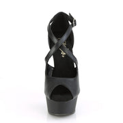 DELIGHT-621 Black Faux Leather/Black Matte Platform Sandal Pleaser US Size (Women's): 5
