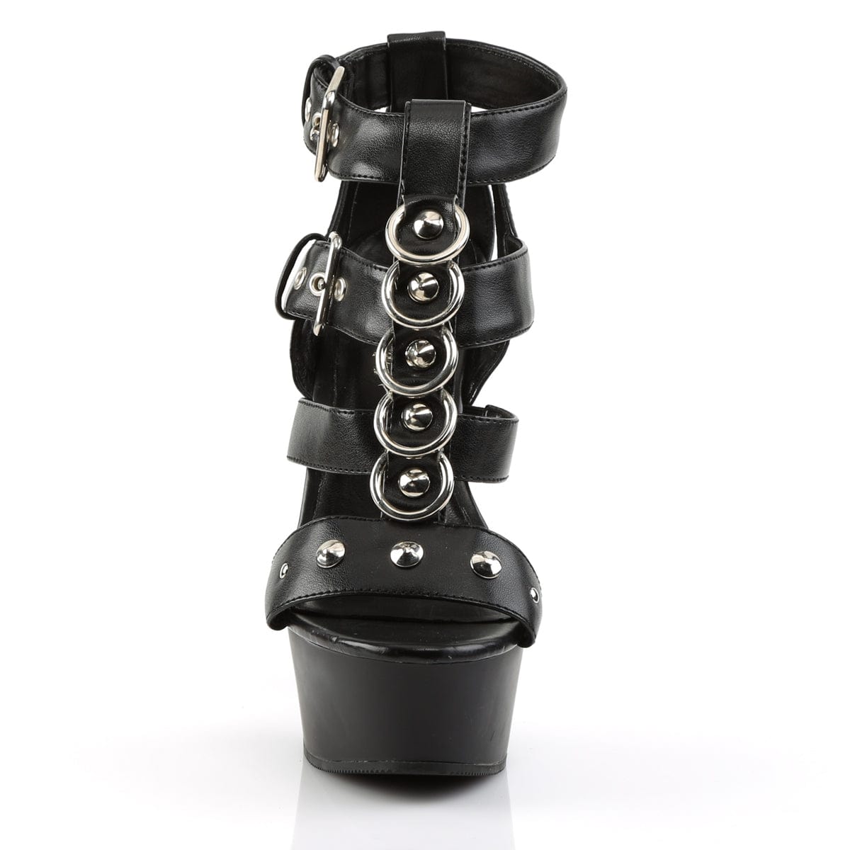 DELIGHT-658 Black Faux Leather/Black Platform Sandal Pleaser US Size (Women's): 5