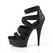 DELIGHT-659 Black Elastic Band-Faux Leather/Black Matte Platform Sandal Pleaser US Size (Women's): 5