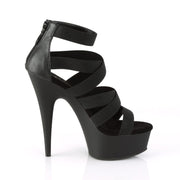 DELIGHT-659 Black Elastic Band-Faux Leather/Black Matte Platform Sandal Pleaser US Size (Women's): 5