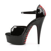 DELIGHT-660FH Black Patent/Black (Red Lace) Platform Sandal Pleaser US Size (Women's): 5