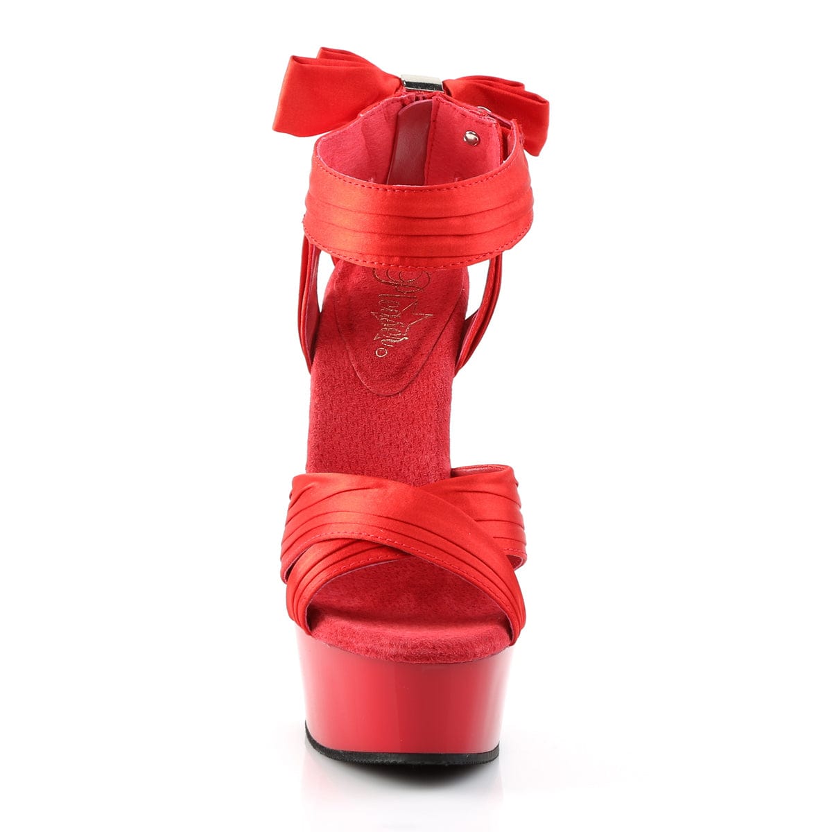 DELIGHT-668 Red Satin/Red Platform Sandal Pleaser US Size (Women's): 5