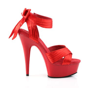 DELIGHT-668 Red Satin/Red Platform Sandal Pleaser US Size (Women's): 5