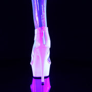 DELIGHT-669 UV White Elastic Band-Faux Leather/White Platform Sandal Pleaser US Size (Women's): 5