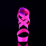 DELIGHT-669UV Neon Hot Pink Elastic Band-Patent/Neon Hot P. Platform Sandal Pleaser US Size (Women's): 5