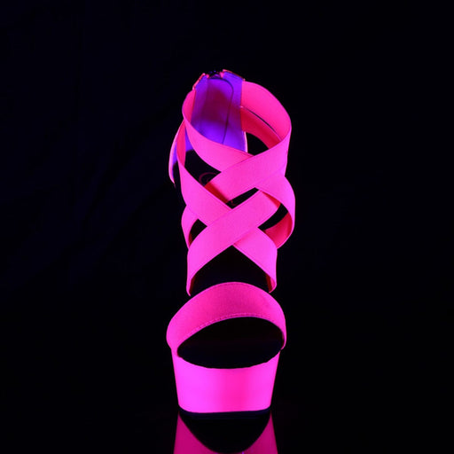DELIGHT-669UV Neon Hot Pink Elastic Band-Patent/Neon Hot P. Platform Sandal Pleaser US Size (Women's): 5
