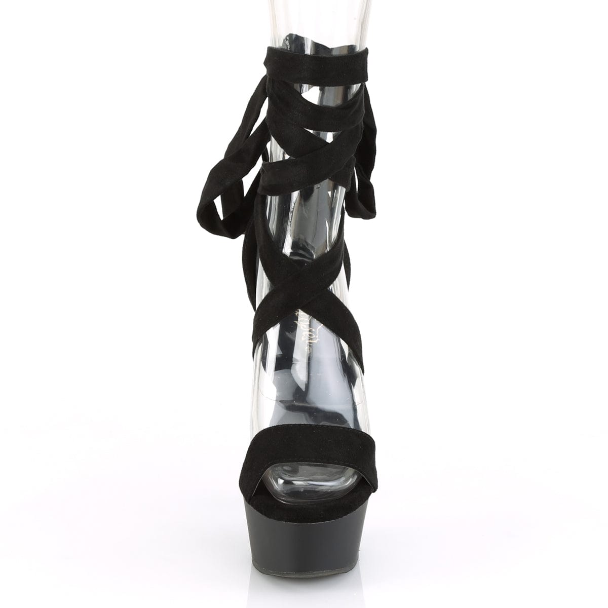 DELIGHT-671 Black Faux Suede/Black Matte Platform Sandal Pleaser US Size (Women's): 5