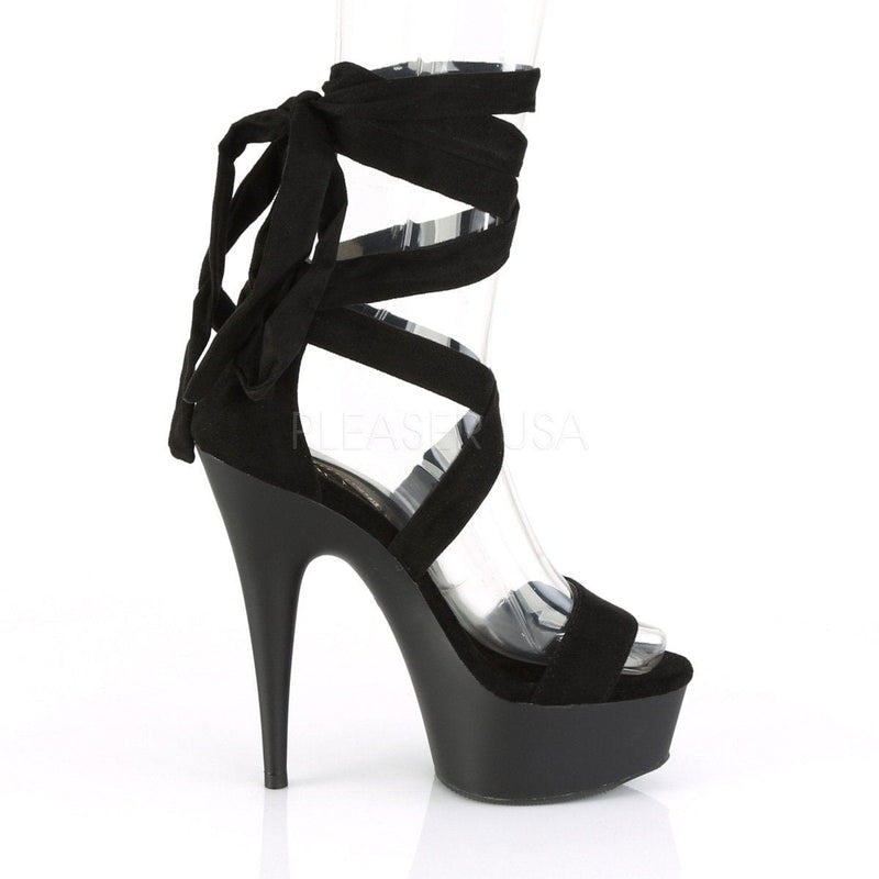 DELIGHT-671 Black Faux Suede/Black Matte Platform Sandal Pleaser US Size (Women's): 5