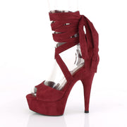 DELIGHT-679 Burgundy Faux Suede/Burgundy Faux Suede Platform Sandal Pleaser US Size (Women's): 5