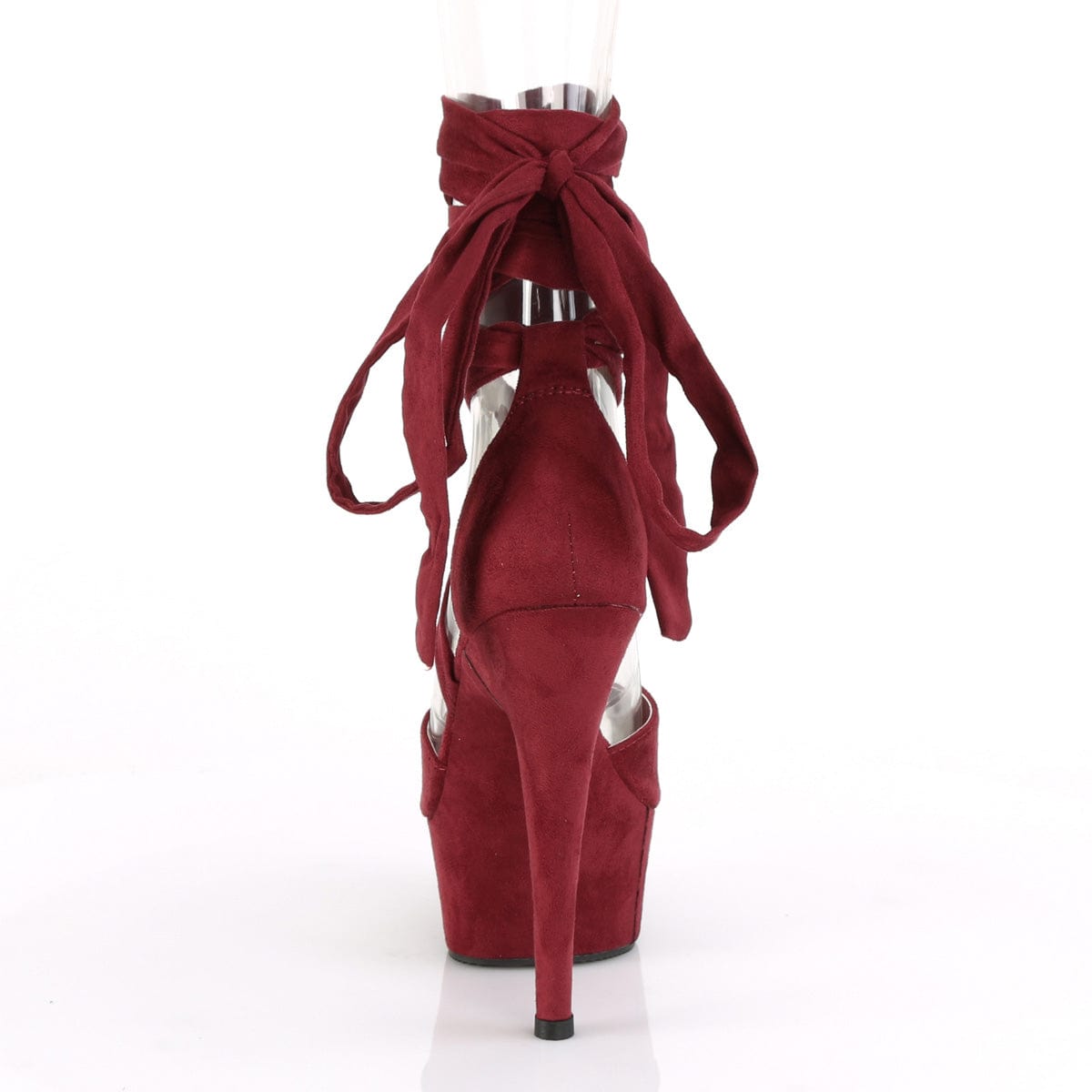 DELIGHT-679 Burgundy Faux Suede/Burgundy Faux Suede Platform Sandal Pleaser US Size (Women's): 5