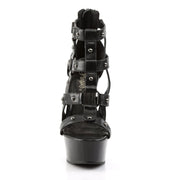 DELIGHT-682 Black Faux Leather/Black Platform Sandal Pleaser US Size (Women's): 5